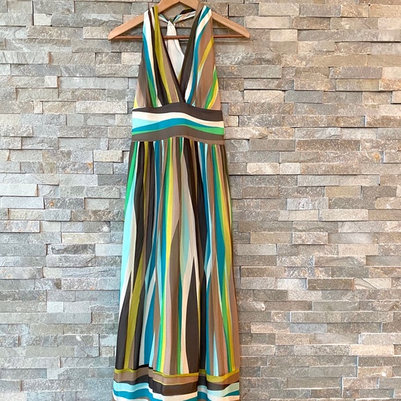 Banana Republic Striped Halter Dress Size 0 - Picture 1 of 8